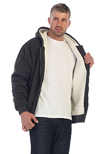 Image of Gioberti Men's Soft Heavyweight Sherpa Lined Fleece Hoodie Jacket