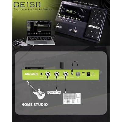 MOOER GE150 Portable Multi Effects Pedal with 2.4 Ghz Wireless System for Bass Guitar, Acoustic Guitar, Electric Guitar