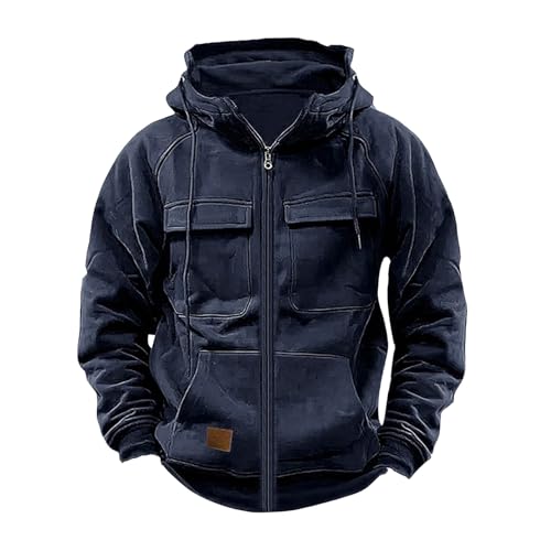 Tactical Hoodies for Men Military Cargo Hoodies Regular Fit Vintage Sweatshirts Fashion Outdoor Hoodie Workout Gym