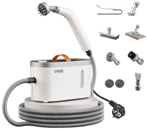 Image of CPENSUS 10 in 1 Steam cleaner for home 1200W & 10s Heat up 750 ml Water tank Handheld for Deep Cleans Floor, Grout, Car, Carpet and chimney Grease window kitchen bathroom