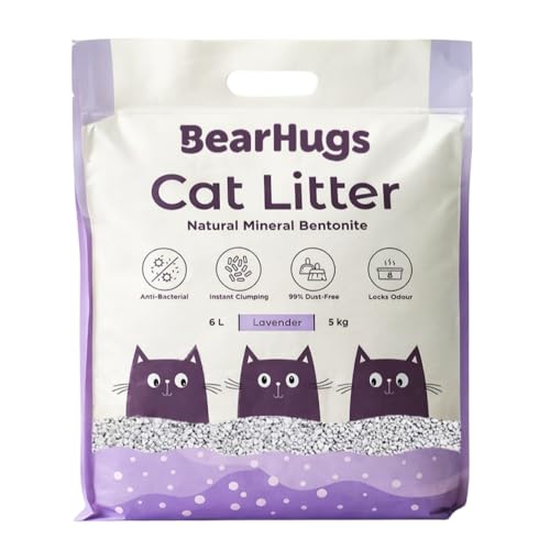 Image of BearHugs Bentonite Cat Litter - Lavender Perfect for Cat (Pack of 1, 5KG)