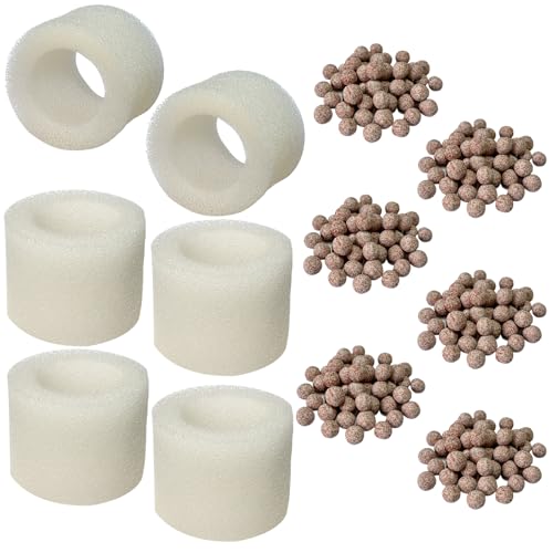 Image of Filtration Tank Filter Replacement for Atlantis Aqua Aqua-55 20 Gallon Fish Tank Filter up to 55 Gallons & 55 Gallon Fish Tank Filter, 6 Pack Sponge Filters and 6 Pack Ceramic Media Balls