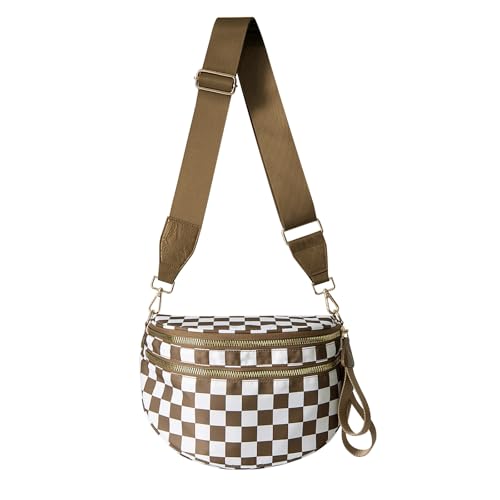 Image of Womens Crossbody Bag, Spacious Nylon Bum Bag Trendy Shoulder Purse with Adjustable Strap Zipped Travel Essentials