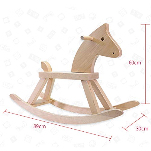 ZhaoXH-Schaukelpferd Schaukelpferd Aus Massivholz für Kinder Baby Rocker Schaukeltier Ride On Toy mit Rückenlehne für 18… – Bild 3