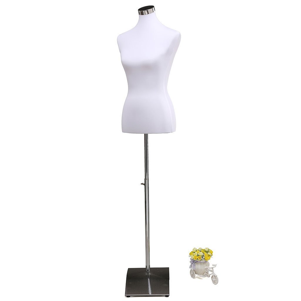 Loywe Schneiderpuppe weiblich Schaufensterpuppe Damenbüste Schneiderbüste kleiderpuppe Büste Torso Gr.36/38 JL6020 (Weiß)