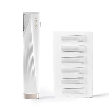 BEOVEA Sonic Dermaplaning Tool for Face Rechargeable Peach Fuzz Remover with LED Light, 3-Speed Vibration & 6 Replaceable Blades for Smooth, Radiant Skin