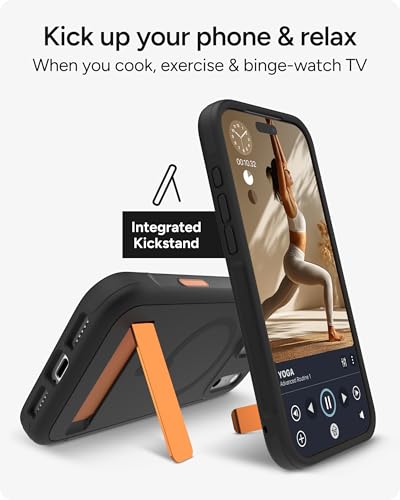 Image of ZAGG Sedona Snap Case with Kickstand for iPhone 17 Pro Max - Flood Black, Drop Protection (13ft /4m), Multi-Layer Protection, with Camera Button, MagSafe Phone Case with Impact-Absorbing Bumpers