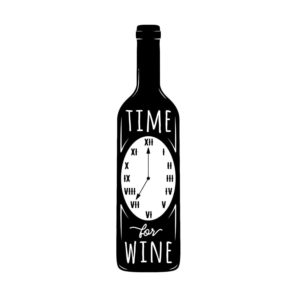 Kitchen Quote Time to Drink Wine Home Restaurant Home Wall Stickers Paster Paper 31.5x122.3cm Can Modify and add Information Large Black — image 1