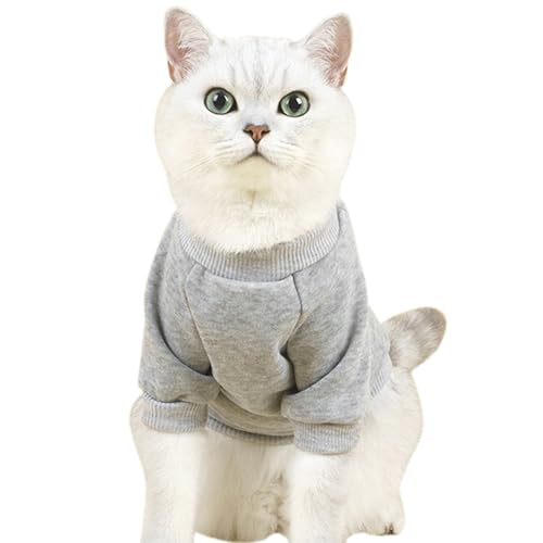 Image of Soft Puppy Sweater for Small Dogs Winter Knit Pullover, Grey S | Elastic Cuffs Pet Clothes, Holiday Party Matching, Fall Winter Daily Outfit, Soft Breathable Machine Washable Sweatshirt
