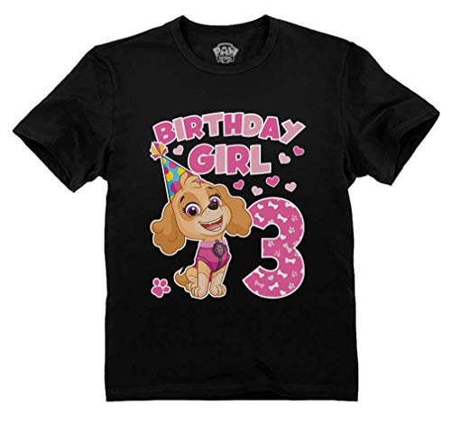 Tstars Time Flies Skye 3rd Birthday Gift Toddler Kids T-Shirt Paw Patrol Birthday Girl Shirt