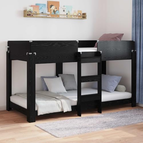 Lumanois Lit Superposé pour Enfants Chêne Noir 80 x 200 cm Lits & Cadres de lit Noir,3410524