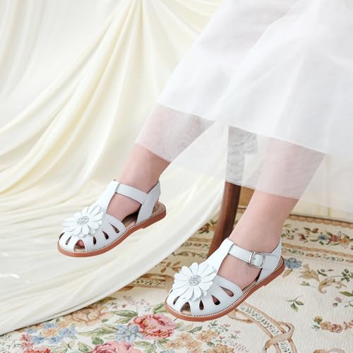 Image of Otter MOMO Girls Open Toe Princess Flat Sandals with Comfort Sole Summer Sandals