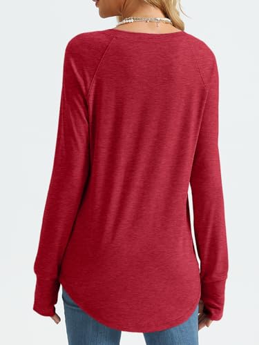 Image of AUTOMET Womens Long Sleeve Tunic Tops Crew Neck Casual Loose Fit Shirts