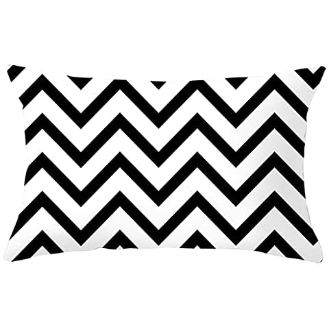 Daesar Decorative Pillowcase Black White Stripes Cover
