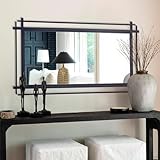 Autdot Large Living Room Mirror, 47'' x 24'' Black Wall Mirror for Home Decor, Modern Accent Mirror with Metal Frame for Entryway, Dining Room, Bedroom, Bathroom