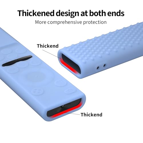 Image of Samsung QLED TV Remote Cover - Silicone Case with Loop (Glow in Dark Blue) - Compatible with Samsung Smart TV Remote BN59-01311