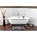Kingston Brass Aqua Eden VCTND663013NB8 Cast Iron Double Ended Clawfoot Bathtub with Brushed Nickel Feet without Faucet-Drillings, 66-Inch, White