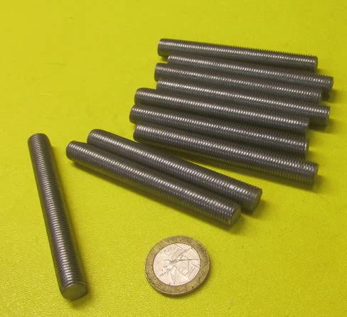 Steel Fully Threaded Round Rod, RH, 3/8"-24 Diameter x 3.00" Length, 10 Pcs.