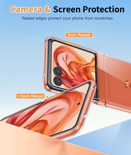 Image of Back Case Anti Fall Shock Absorbing Anti Scratch Slim Hard PC Protective Cover for Motorola Razr 50 -Transparent