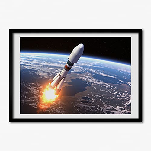 Cadre photo affiche 70x50 cm Tulup en bois MDF avec tableau peinture fusée nette