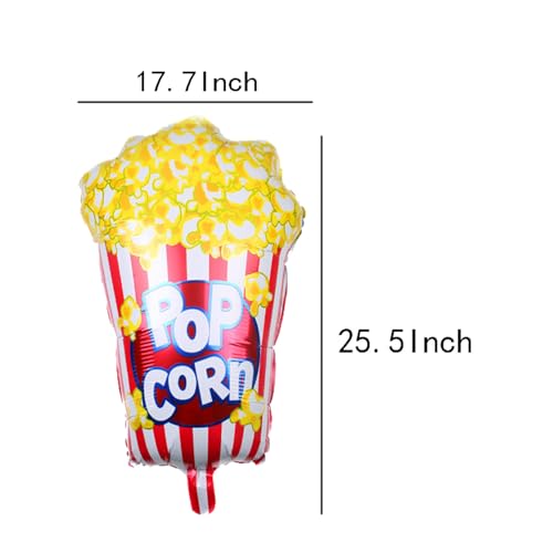 Image of 2pcs Popcorn Party Balloons Movie Night Party Balloons for Birthday Baby Shower Wedding Decoration 25.5 x 17.7 Inch (Pack of 2)