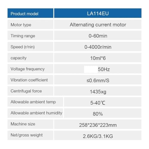 Centrífuga de mesa 4000rpm para separación de suero plasma PRP y PRF 7