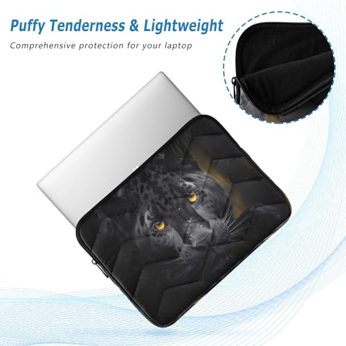 Funda para portátil de 13-14 pulgadas negra con estampado de leopardo miniatura 5