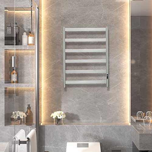Sharndy Towel Warmer With Built-In Timer Etw83A For Bathroom Wall Mounted Bath Towel Heater Plug-In Electric Heated Towel Rack Brushed #TOP4