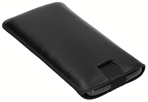 mumbi Genuine Leather Case Compatible with Motorola Moto G6 Black - Image 4