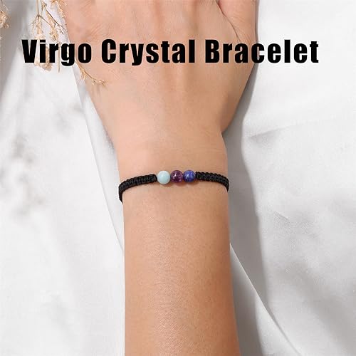 GolbalJew Zodiac Bracelets for Women Healing Crystal Stone 6mm Beads Bracelet Birthday Zodiac Gifts Horoscope Spiritual Bracelet3