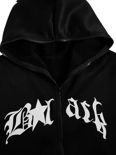 Men's Y2K Graphic Zip Up Hoodies Spiderweb Long Sleeve Hooded Sweatshirts Pullover Streetwear3