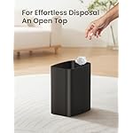 Cesun Small Bathroom Trash Can, 3.4 Gallon Metal Garbage Can, Slim Stainless Steel Waste Basket for Dorm, Bedroom, Office, Toilet, Near Desk, Under Sink (Black) - Image 3
