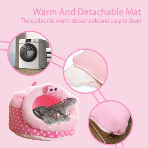 Image of EAEDMY Guinea Pig Bed House & Hideout for Rat Bearded Dragon Hedgehog Ferret to Sleep and Hide, Guinea Pig Cage Accessories Habitat Decor (Large, 3.Pig)