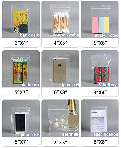 Image of CEN Multi Purpose Reusable Zip Lock Pouch-100 Pieces(4x5 Inches) | Clear Transparent Resealable Zip seal Self lock Bags Airtight Seal for Packing - Size 4X5 Inches (100)