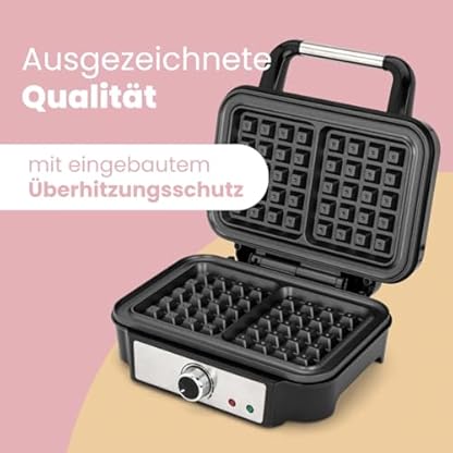 ProfiCook® Waffeleisen für belgische Waffeln mit 2 Backflächen | Waffeleisen belgische Waffel | antihaftbeschichtete Backfläche | stufenlos wählbarer Bräunungsgrad | Edelstahl | 1000 Watt | PC-WA 1240 – Bild 7