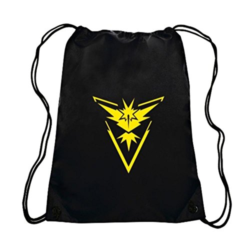 Pokemergency Team Instinct Gym Drawstring Bag, Black/Yellow