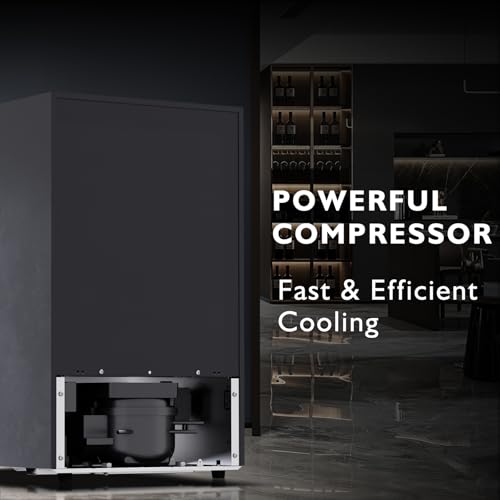 24 bottle mini fridge small freestanding wine cooler refrigerator for red and white with 40-66f digital temperature control glass door