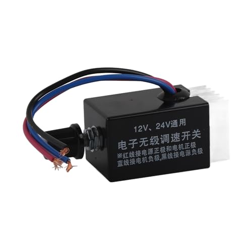 Cocoarm Interruptor de Control de Velocidad del Motor, Interruptor de Controlador de Velocidad de Motor Universal DC 12V/24V Tipo Regulador de Voltaje de Variación Continua para Control
