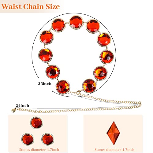 Raven Belt Raven Cosplay Costume Red Gem Belt Jewel Waist Chains Accessories Halloween Cosplay Props for Women3