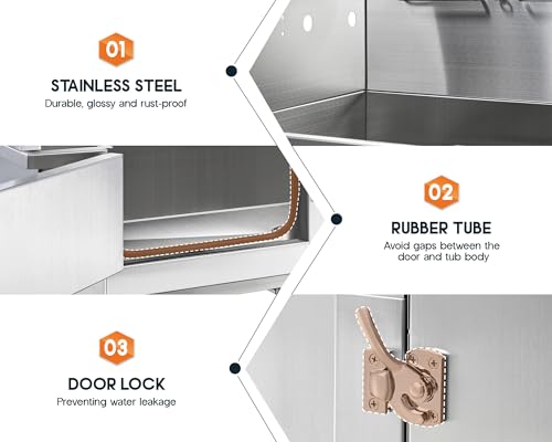 Albott-34-Inch-Stainless-Steel-Dog-Washing-Station-with-Anti-Slip-Steps-Sprayer-Faucet-and-Soap-Box–Professional-Pet-Bathtub-for-MediumSmall-Pets-Ideal-for-Home-Garage-and-GroomingLeft Albott 34 Inch Stainless Steel Dog Washing Station with Anti Slip Steps Sprayer Faucet and Soap Box–Professional Pet Bathtub for MediumSmall Pets Ideal for Home Garage and GroomingLeft