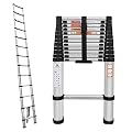 16.4ft Telescoping Ladder Heavy Duty Aluminum Extension Ladder, 330lbs Load Capacity, EN131 Standard, Portable Multi-Purpose Telescopic Ladder, Folded Height 3.1ft, Easy to Transport or Store