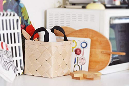 VERSO DESIGN フィンランド 白樺 バスケット レザーハンドル Amazon.co.jp: Verso Design 白樺のバスケット Sサイズ レザーハンドル