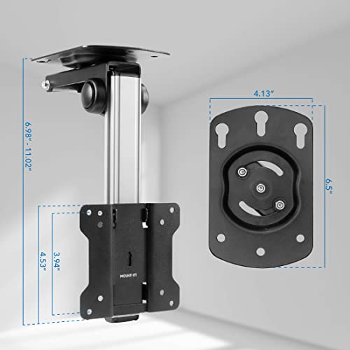 Mount-It! Under Cabinet Tv Mount | Folding Ceiling Television Mount Bracket With 90 Degree Retractable Arm | Swivel And Fold Down Compatible With Vesa 100X100 Mm #TOP6
