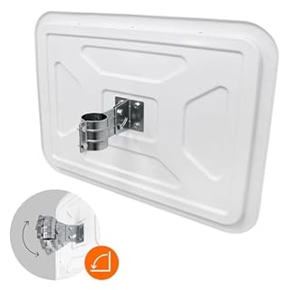 ECD Germany Specchio Stradale Convesso Rettangolare - 60 x 80 cm - in Plastica ABS - Bianco Rosso - Specchietto di Segnalazione Traffico con Riflettori Parabolico Cornice Riflettente Sicurezza Negozio