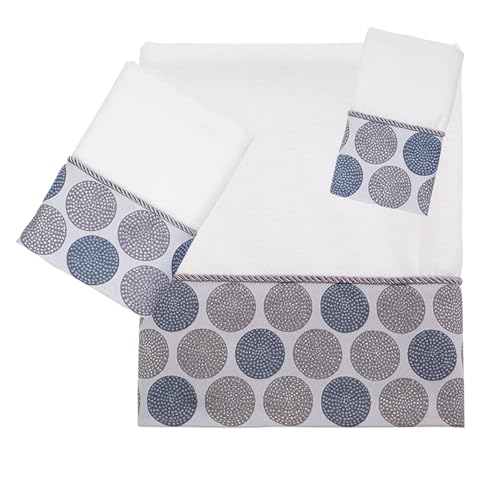 Avanti Linens - Fingerspitzen-Handtuch, weiches und saugfähiges Baumwolltuch (Gepunktete Kreise Kollektion, weiß)