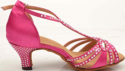 Chaussures de danse salsa T-bar avec strass et semelle souple de pratique