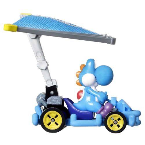 Hot Wheels Mario Kart Yoshi 1:64 Azul miniatura 3