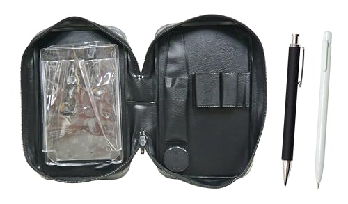 2個パック チャック式ケース 極細ノック式消しゴム白と押し出し成型ラバー軸真鍮ノックシャープペンセット 黒 EXPVC-ER15W-HS301S-2