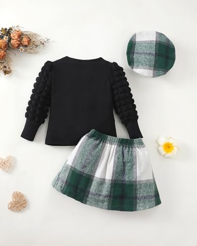 Image of Toddler Girl Clothes Outfit Shirt Top Plaid Mini Skirt Outfits Set Little Girl Dresses Kids Clothes for Girls 18M-8T