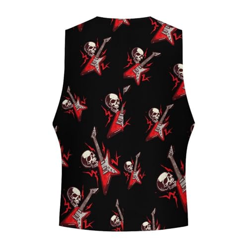 Electric Guitar Rock And Roll Novelty Men's Suit Vest Funny Formal Dress Vests Business Waistcoat4